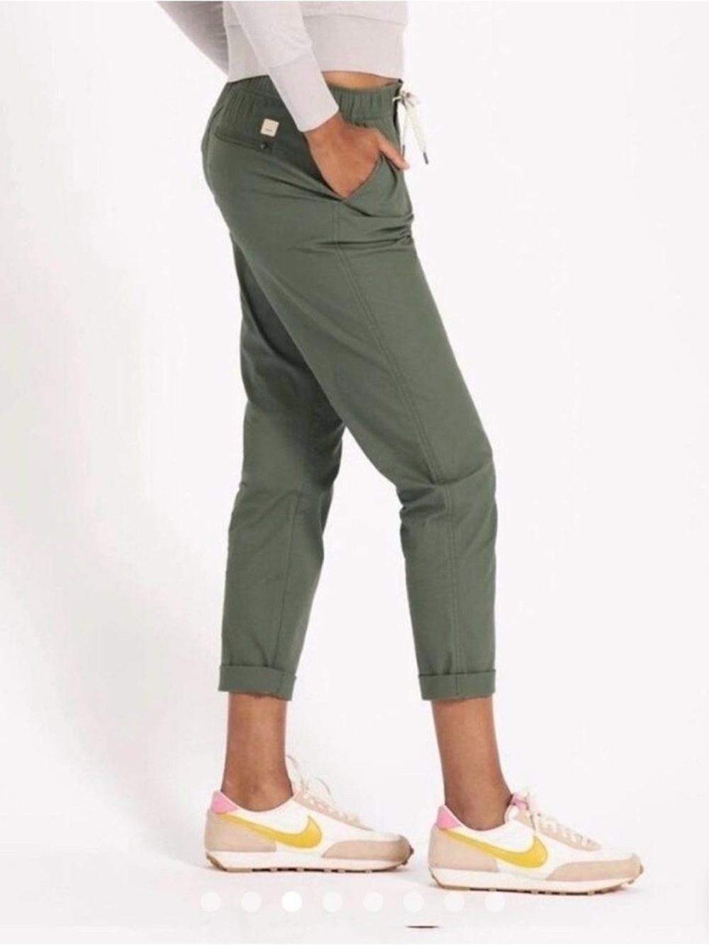 Women's Olive Green Drawstring Jogger Pants